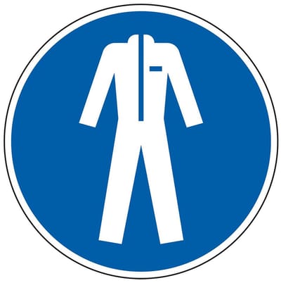 Beschermende kleding verplicht bord - kunststof - M010 200 mm