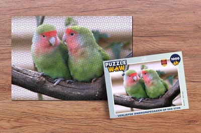 Puzzel Verliefde dwergpapegaaien op een stok - Legpuzzel - Puzzel 1000 stukjes volwassenen