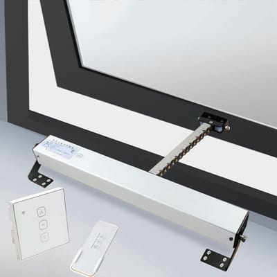 Elektrische Raamopener - Automatische Ventilatie - Dakraam Openen - Draadloze Bediening - 300-900mm Verstelbaar - Zwart