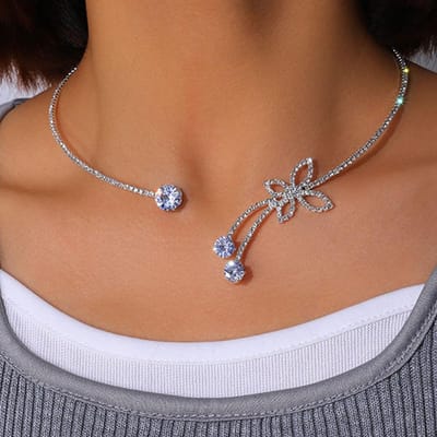 Delicaat Verstelbaar Open Vlinderkraag Sieraden Dames Rond Ketting Accessoires beige