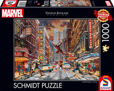 Schmidt - Legpuzzel - Marvel - Deadpool, Snow Day - Thomas Kinkade Studios - 1000 stukjes - Volwassenen - vanaf 12 jaar
