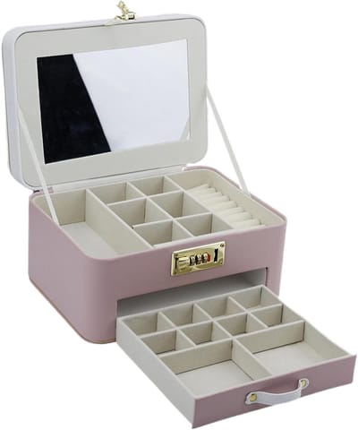 Sieradendoos met slot - Opbergdoos kinderen - Sieraden organiseren - Schattig kattenpatroon - 25x18x135 cm - Multicolor