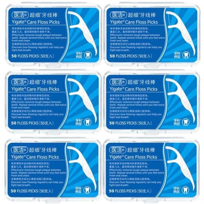300PCS Tanden Floss Tanden Stok Tandenstokers Tandenstokers Draad Dental Floss Mondhygiëne Tand Interdentale Floss wit