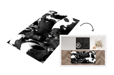 Keukenloper - Loper keuken - Friese koeien dicht op elkaar - zwart wit - 120x60 cm - Keukenloper vinyl