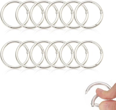 Dailygoods - 12 ronde karabijnhaken, materiaal van zinklegering, ronde karabijnhaak 48 mm, sterke karabijnhaak, duurzaam, ronde karabijnhaak voor tassen, portemonnees, sleutelhangers
