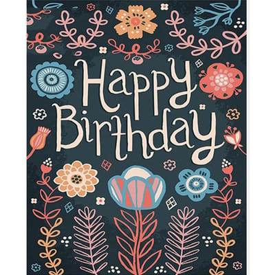 5D DIY Diamond schilderij  Happy Birthday  kaart borduren kruissteek 20X30CM white