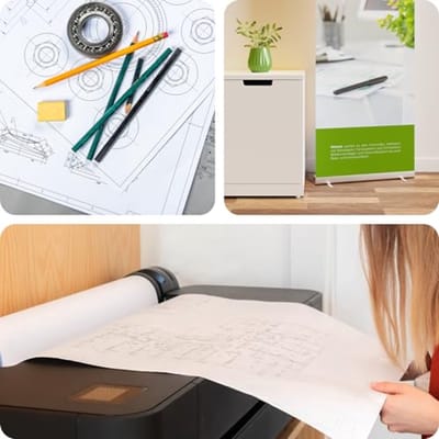 Plotterrol 297mm x 50m 80g/m² voor CAD Afdrukken - Mat Ongestreken Papier
