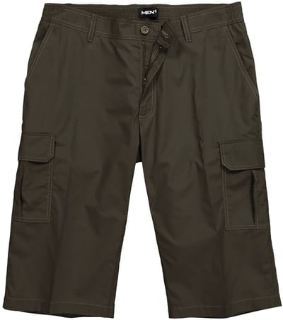 Men Plus - Heren - Cargo-capri UV- muggenschild elastische tailleband - Donkerolijf - Maat 3XL