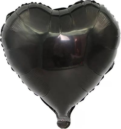 Folieballon hart | Zwart | 18 inch | 45 cm | DM-products