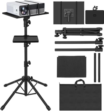 Projector Statief - Vloerstandaard - Presentaties en Muziek - Verstelbaar en Roteerbaar - 65-130 cm Hoogte - Zwart