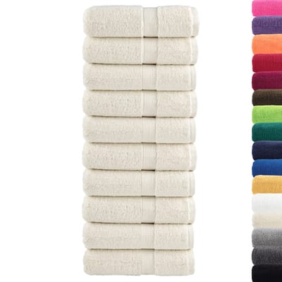 vidaXL - Gastendoekjes - SOLUND - 10 - st - 600 - g/m² - 30x50 - cm - crèmekleurig