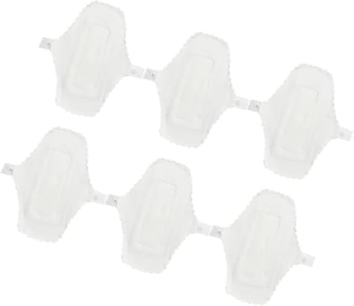 Herbruikbaar Maandverband - Stoffen Kussentjes - Persoonlijke Hygiëne - Met Handige Knop - 6 Stuks - Wit