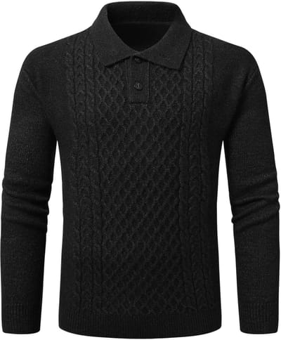 ALLTHEMEN Heren Trui Met Knoopsluiting En Kraag - Casual Trui Met Kraag - M