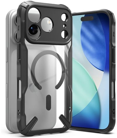 Ringke Hoesje Geschikt voor Apple iPhone 17 Pro Max | Fusion X Magnetic | Compatibel met MagSafe / Qi2 | Back Cover met Magneet | Militaire Standaard | Zwart
