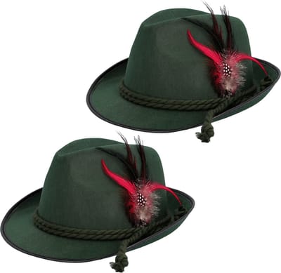 Verkleed hoedje voor Oktoberfest/Duits/Tiroler - 2x - groen - volwassenen - Carnaval