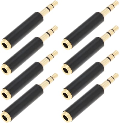 Allecto - Jack Converter Adapter - 4 Polen naar 3 Polen - 8 Stuks