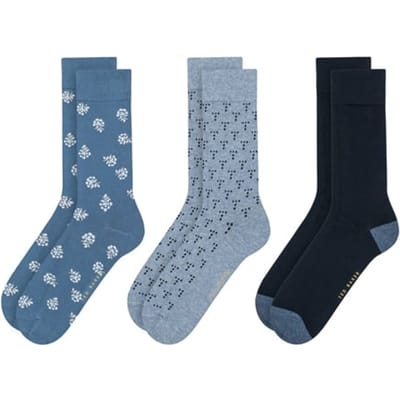 Ted Baker 3pk Mens Non Terry Crew Blue Größe: OS | Unterwäsche Outlet | Herren | Blau