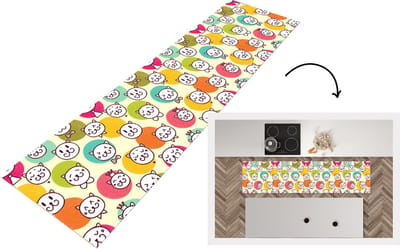 Keukenloper - Loper keuken - Meisjes - Kat - Kroon - Patronen - 200x50 cm - Keukenloper vinyl