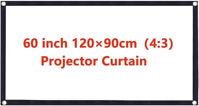 Projectiescherm Gordijn - Draagbaar Scherm - Home Cinema - 160 Graden Kijkhoek - 60 Inch - Wit