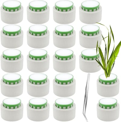Unyqoos® Set van 20 keramische plantenringen met pincet voor aquariumdecoratie, 20 stuks
