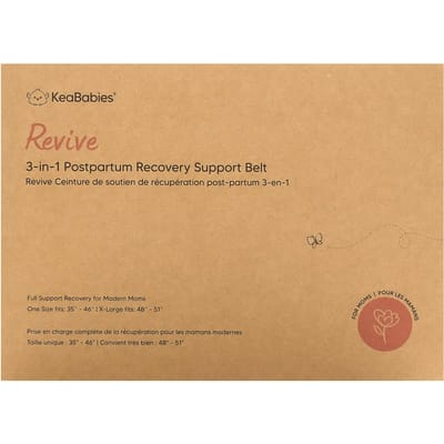 Revive, 3-in-1 Postpartum Herstel Ondersteuningsgordel, Middernachtzwart (Botten), 3 Steungordels beige