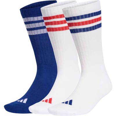 Adidas 3 Stripes Cushioned Sportswear Crewsokken 3 Eenheden Wit,Blauw EU 37-39