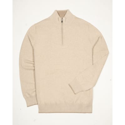 Campbell Trui Pullover Half Zip Sydney 107883 8108 Beige Melange Mannen Maat - M