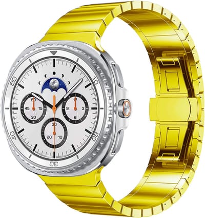 Stravo Luxe RVS bandje – Geschikt voor Samsung Galaxy Watch 9 (40/44mm) / Watch 8 (40/44mm) / 8 Classic (46mm) – Zakelijke RVS horlogeband met vlindersluiting – inclusief inkortset (Goud)