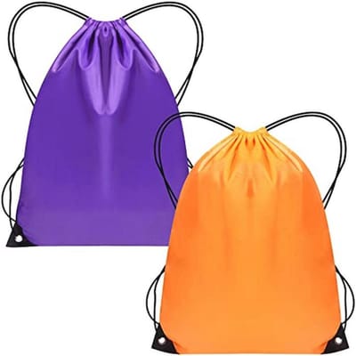 Trekkoord Tas Unisex Sport en Zwemmen - 2 Stuks Paars/Oranje