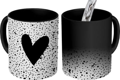 Magische Mok - Foto op Warmte Mokken - Koffiemok - Hartje - Design - Wit - Magic Mok - Beker - 350 ML - Theemok