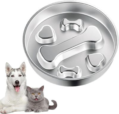Vertraagde Voerbak Honden - Anti-wurg bak - Gezond Eten - Slimme Maaltijdtrainer - 22x22x4cm - Beige