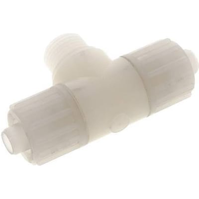 16x10mm & G1/2'' PVDF T-stuk Knelfitting Buitendraad 10bar Kunststof en Polyamide