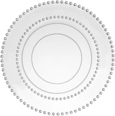 Herbruikbare Bordenset - Plastic Servies - Feestelijke Gelegenheden - Onbreekbaar Elegant Design - 20 Stuks 2 Maten - Transparant Zilver