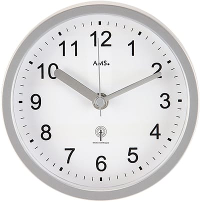 AMS badkamer - Klok - Rond - RVS - �16 cm - Wit