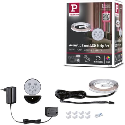 LED Strip Akoestisch paneel Basisset 2,4m RGB Zwart