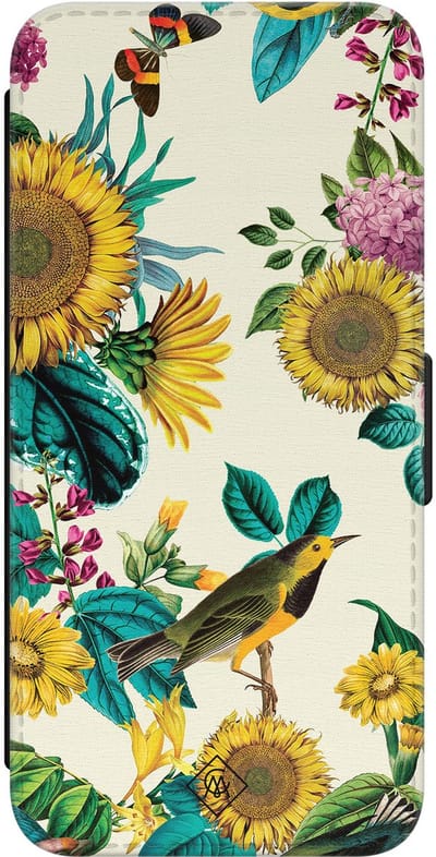 Casimoda® bookcase - Geschikt voor Samsung Galaxy S24 - Hoesje met pasjeshouder - Zonnebloemen / Bloemen - Multi - Kunstleer