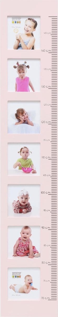 Deknudt Frames groeimeter S66RJ4 P7 - roze - hout - 7 foto's 10x10 cm