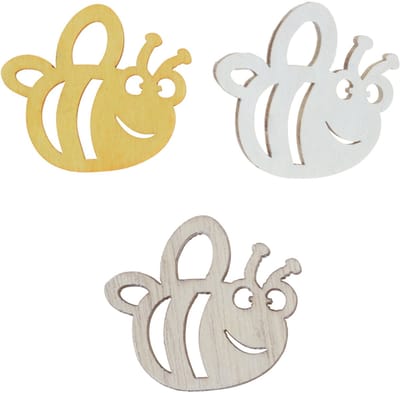 Strooidecoratie houten bijendecoratie tafeldecoratie zomer 4×3,5cm 72