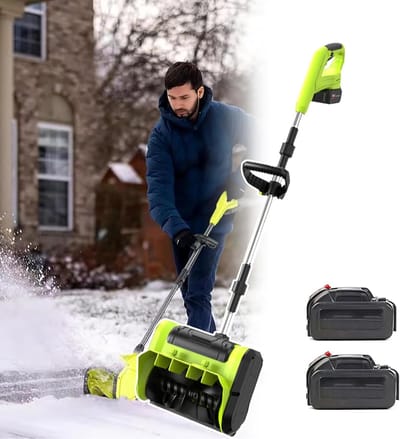 Snoerloze Sneeuwschuiver - Elektrische Sneeuwblazer - Terras Oprit - Krachtige 900W Motor - 25cm Werkbreedte - Groen