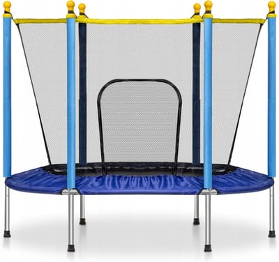 Viking Sports - Trampoline met net - Ø 140 cm - tot 45 kg - blauw geel
