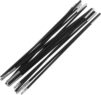 Tentstokken 2 stuks - Kampeer Accessoires - Buiten Kamperen - Lichtgewicht Glasvezel - 47 cm Lengte - Zwart