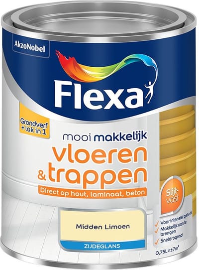 Flexa - Mooi Makkelijk Vloeren & Trappen Zijdeglans - Midden Limoen - Mengverf - 750 Ml