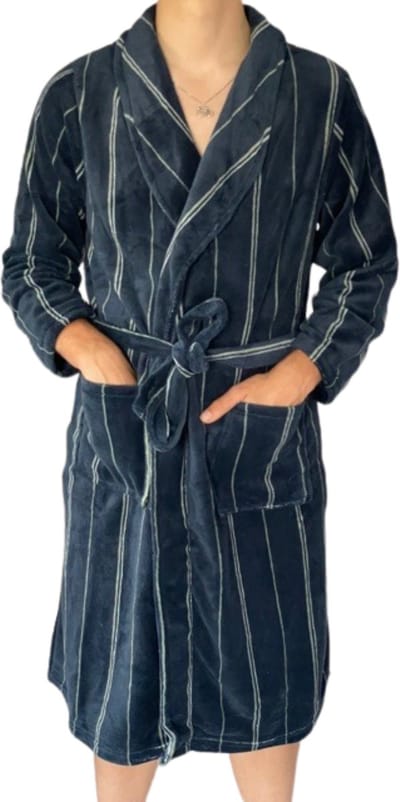 HL Tricot - Heren badjas/kamerjas - Maat M - Mannen - MARINE -