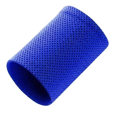 Blauwe zweetband polsband voor dames en heren – sport pols zweetband met geperforeerde textiel structuur – elastische polsband voor fitness, hardlopen, yoga, gym, training en andere sportactiviteiten
