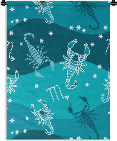 Wandkleed - Wanddoek - Schorpioen - Zodiac - Patroon - 90x120 cm - Wandtapijt