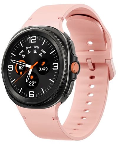 By Qubix - smartwatch bandje - Compatible Samsung bandje - Soft siliconen band - Maat: S/M - Zalmroze - Geschikt voor Samsung Galaxy Watch 9 (40/44mm) - Watch 8 (40/44mm) - Watch 8 Classic (46mm)