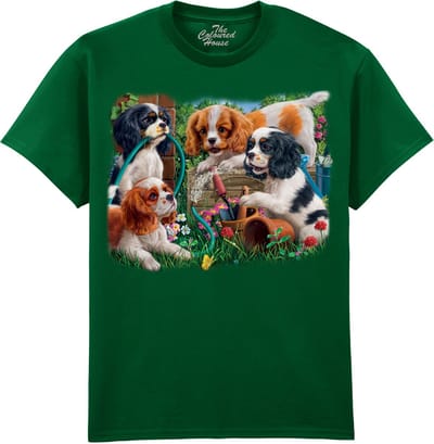 Puppies In The Garden The Coloured House T-shirt M