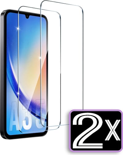 Casemania Glas Geschikt voor Samsung Galaxy A35 Screenprotector Glas Gehard - Tempered Glass - Volledige Bescherming - 2 Stuks