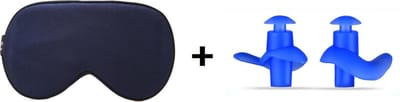 KELERINO. Zijden Slaapmasker - Inclusief Oordoppen - Verstelbaar - Mannen / Vrouwen - Nacht - Donker Blauw