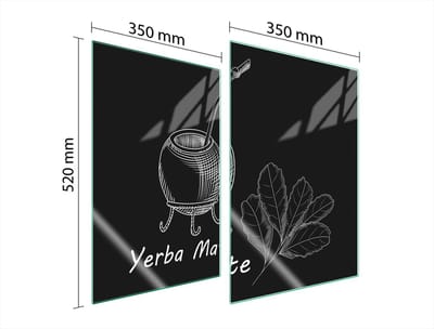 TMK ArtDeko - Serie Yerba - Staartbescherming - 2x35x52 cm - Veilig Glas - Veelzijdig Gebruik